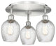 Salina-3 Light 17" Flush Mount-Satin Nickel, Clear Spiral Fluted Glass Shade