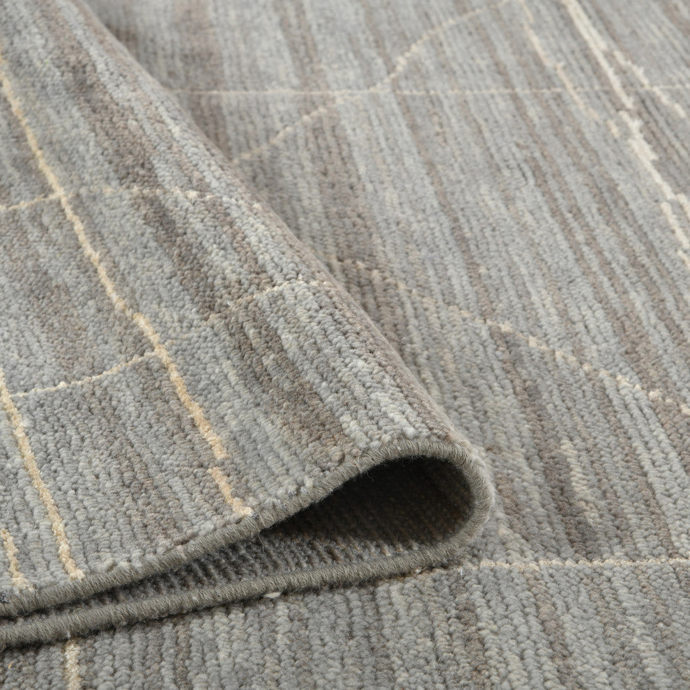 Anna Maneux Area Rug, Gray, 9' x 12', Geometric