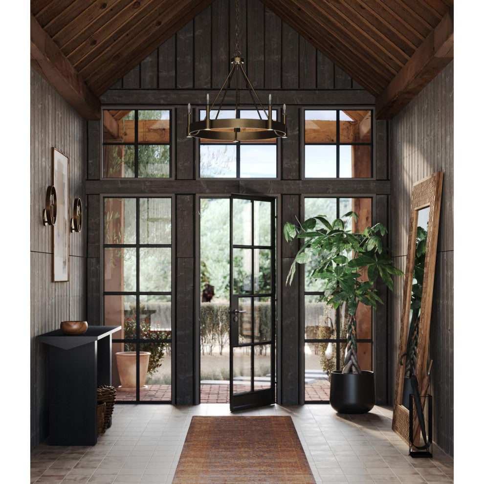 Breckenridge Collection Five-Light Aged Bronze Rustic Farmhouse Chandelier
