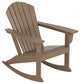 WestinTrends Outdoor Patio Poly Lumber Adirondack Porch Rocking Chair Rocker, Weathered Wood