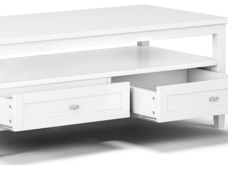 Warm Shaker Solid Wood Coffee Table In White