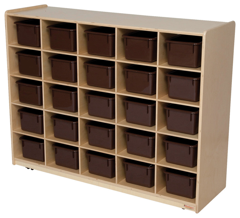 Tip-Me-Not 25 Tray Storage with Brown Trays
