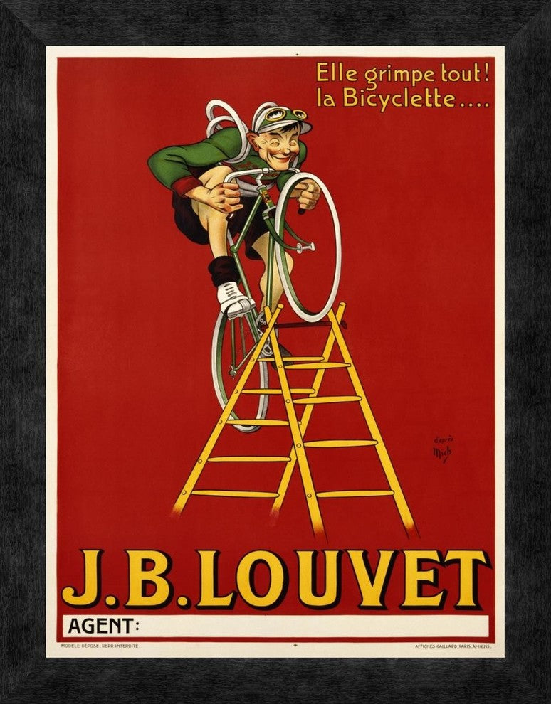 "Louvet Bicycles" Framed Canvas Giclee by Anonymous, 14"x18"
