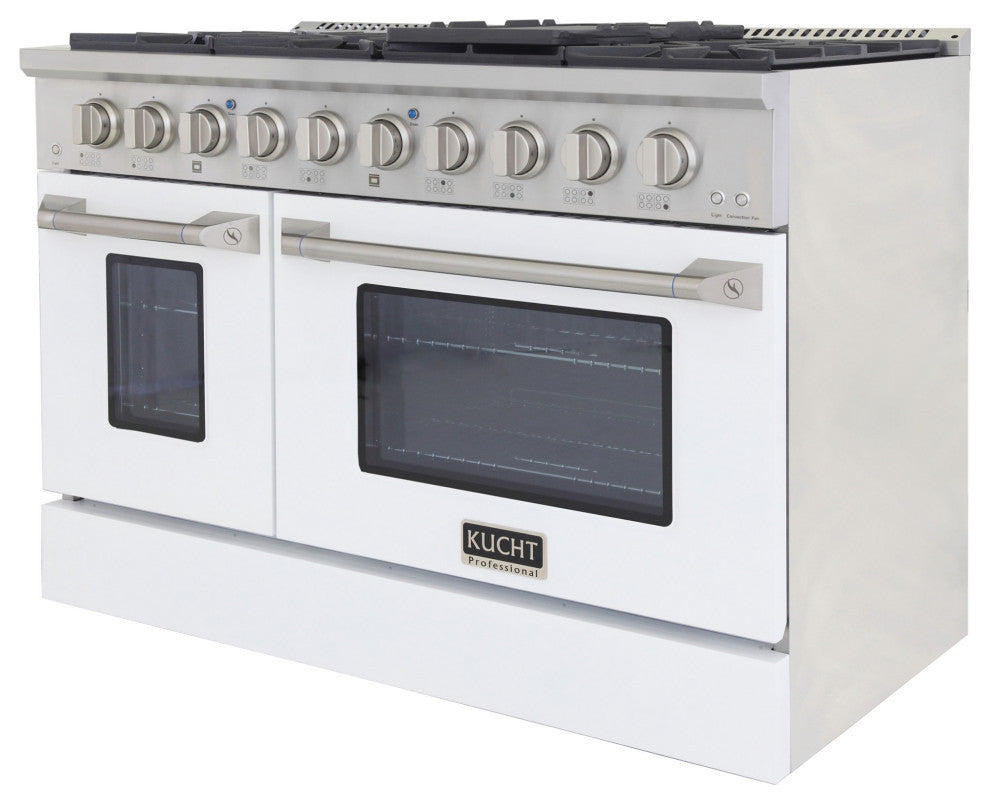 KUCHT Professional 48" 6.7 cu. ft. Range, White, Natural Gas