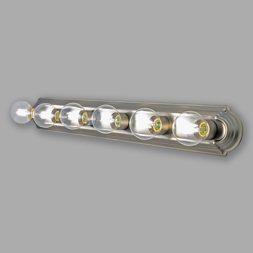 6-Light Bathroom Vanity, Satin Nickel