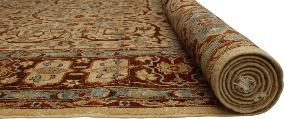 Turkish-Knotted Ankara 308 Ivory Rug, 7''11x10''8