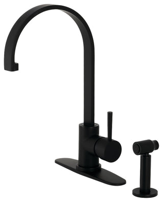 LS8710DLBS Concord Single-Handle Kitchen Faucet With Brass Sprayer, Matte Black