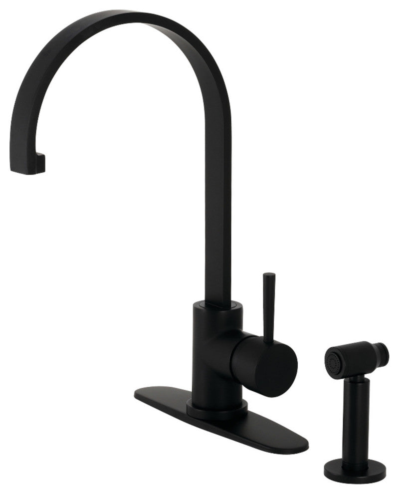 LS8710DLBS Concord Single-Handle Kitchen Faucet With Brass Sprayer, Matte Black