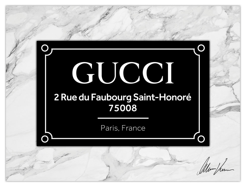 "Prestige G" Frameless Free Floating Reverse Printed Tempered Glass Wall Art