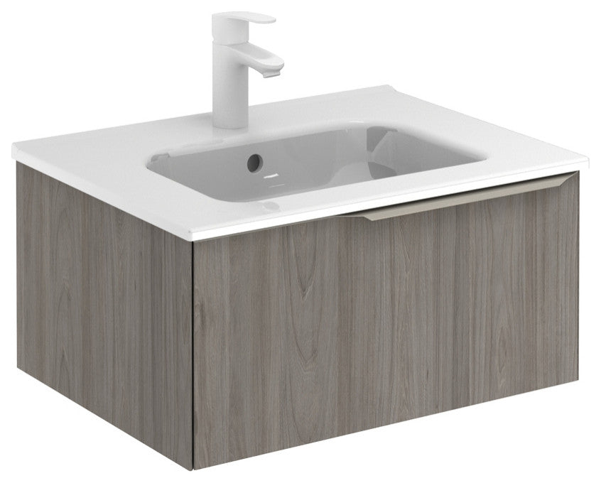 UNIT 24" MIO 1DR Grey Elm/ Sand Handle With Ceramic Top