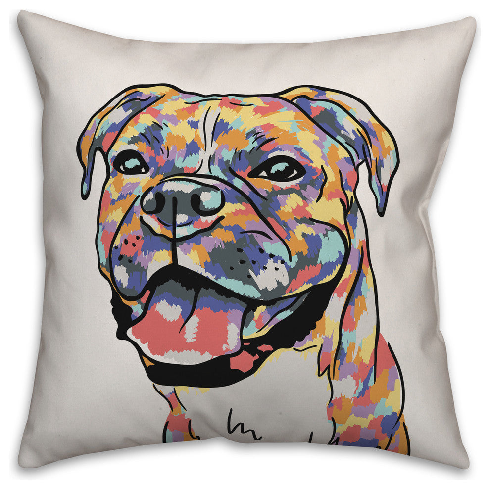 Watercolor Boxer Throw Pillow