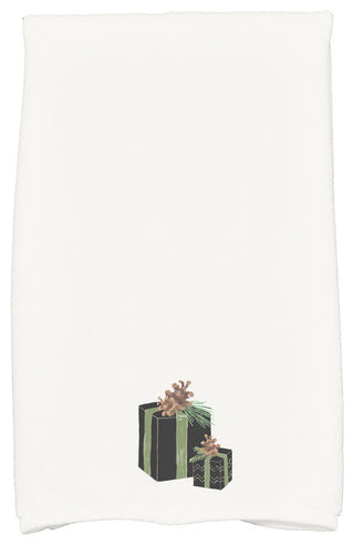 Nature's Gift 18"x30" Black Holiday Print Kitchen Towel
