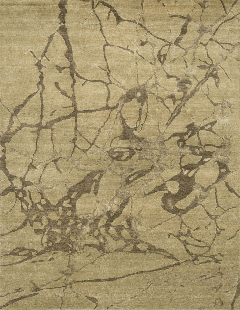 Hand Knotted Hermitage HE-13 Beige/Ash Rug, 7'9"x9'9"