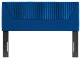 Patience Channel Tufted Performance Velvet Full/Queen Headboard, Navy