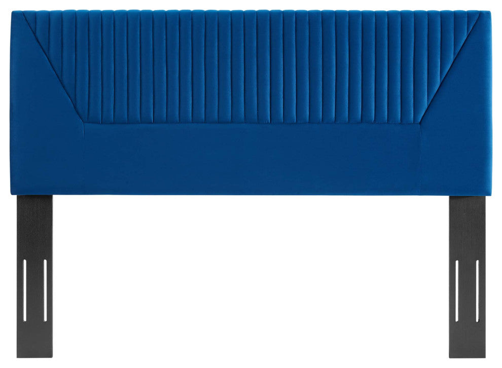 Patience Channel Tufted Performance Velvet Full/Queen Headboard, Navy