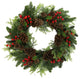 24" Faux Red Berries, Natural Pine Cones and Cedar Christmas Wreath