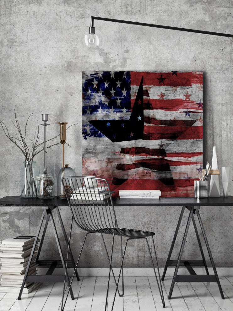 "Patriotic Emblem" Print on Canvas, 24"x24"