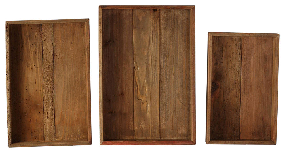 Bare Decor Carter Nesting 3 Piece Tray Set
