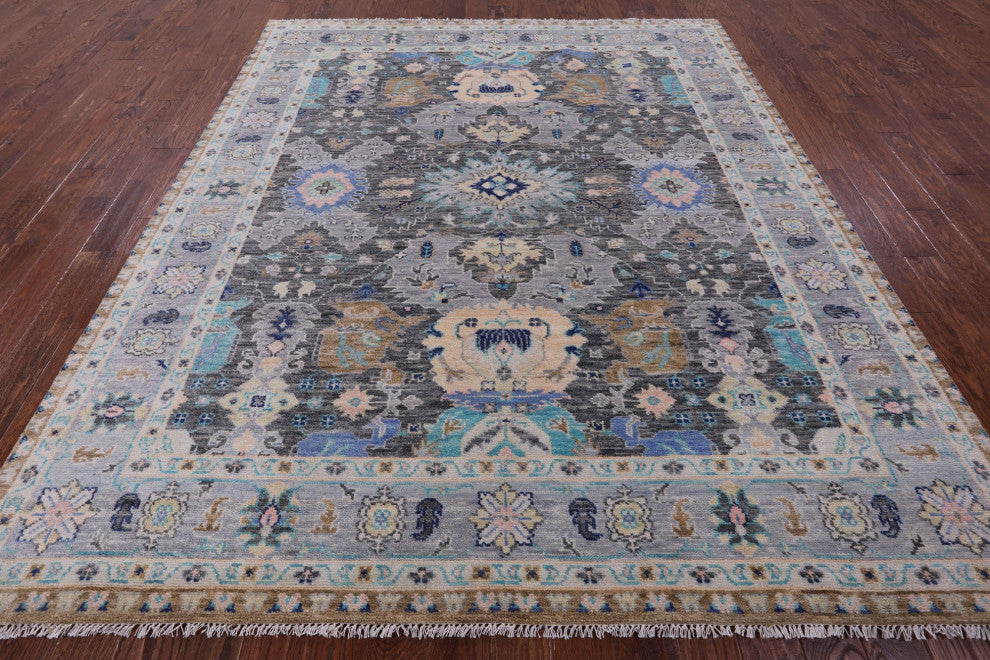 8' 2" X 9' 10" Turkish Oushak Hand Knotted Wool Rug - Q15388