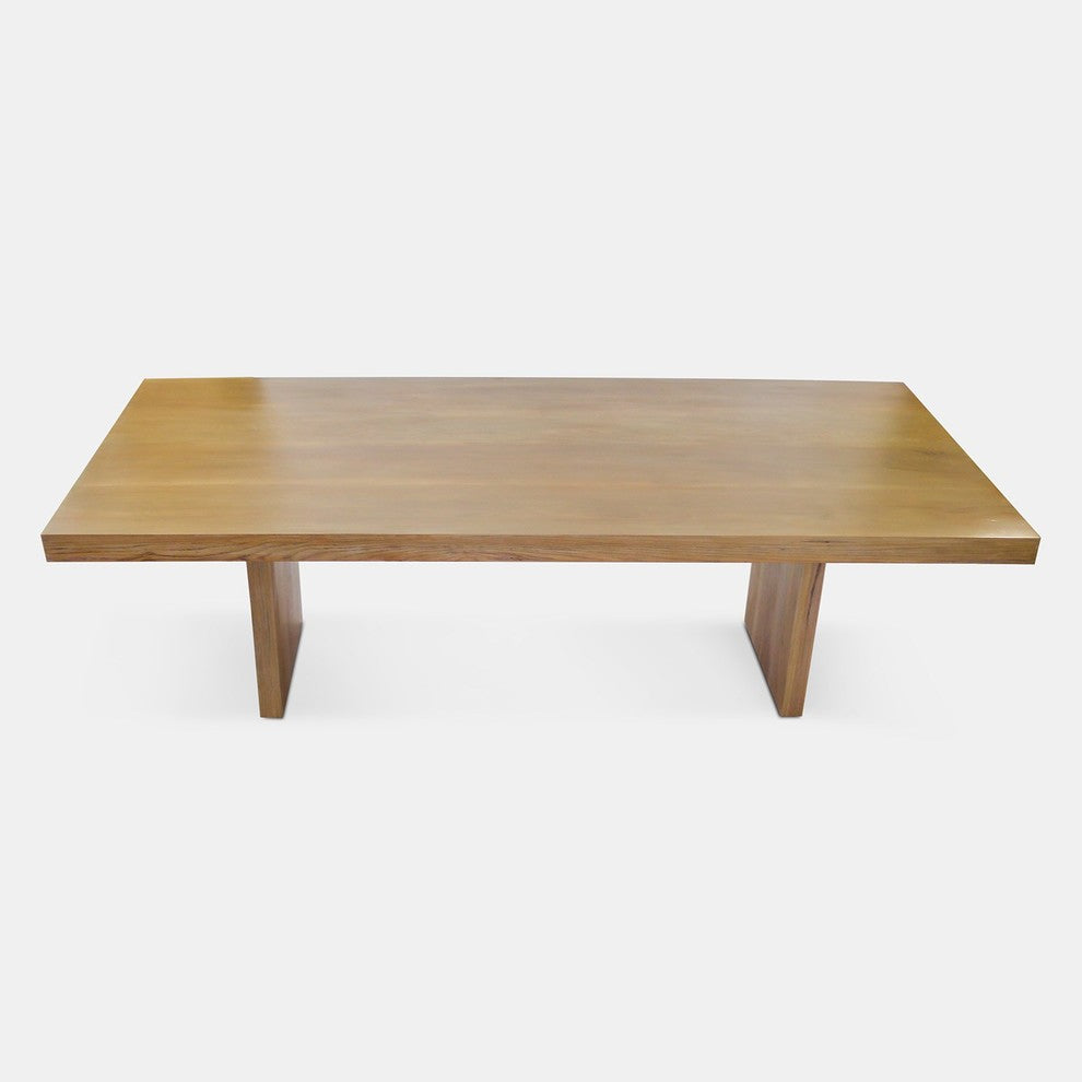 Planks and Veneer White Oak Dining Table