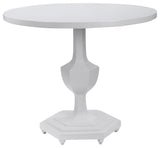 Luxe Modern Gloss White Entry Table Geometric Pedestal Foyer Hall Round
