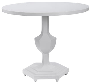 Luxe Modern Gloss White Entry Table Geometric Pedestal Foyer Hall Round