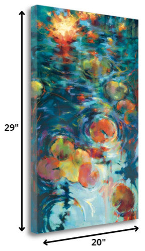 20" Abstract Colorful Pond 2 Giclee Wrap Canvas Wall Art