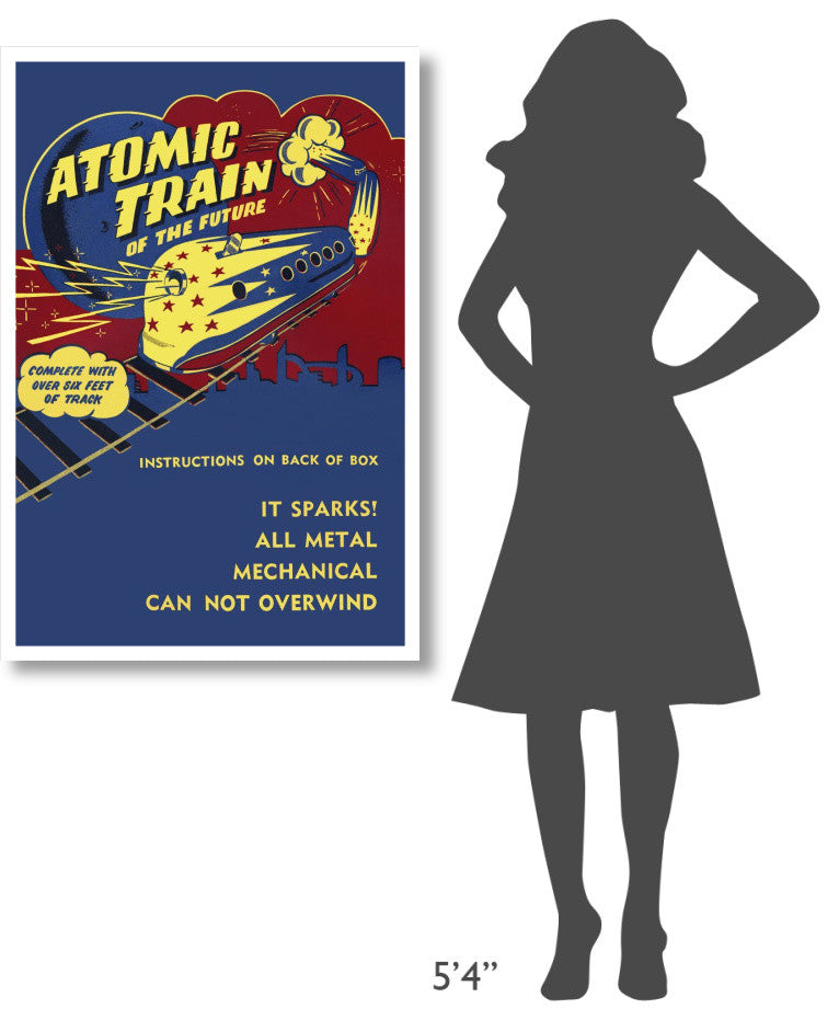 "Atomic Train of the Future" Digital Paper Print by Retrotrans, 29"x42"