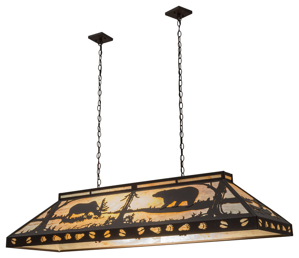 61L Moose & Black Bear Oblong Pendant