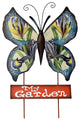 25" Metal  Butterfly Garden Stake, With My Garden Sign