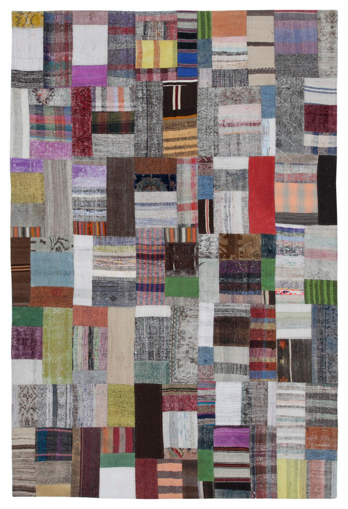 Rug N Carpet - Handmade Oriental 6' 7'' x 9' 10'' Rustic Patchwork Kilim Rug
