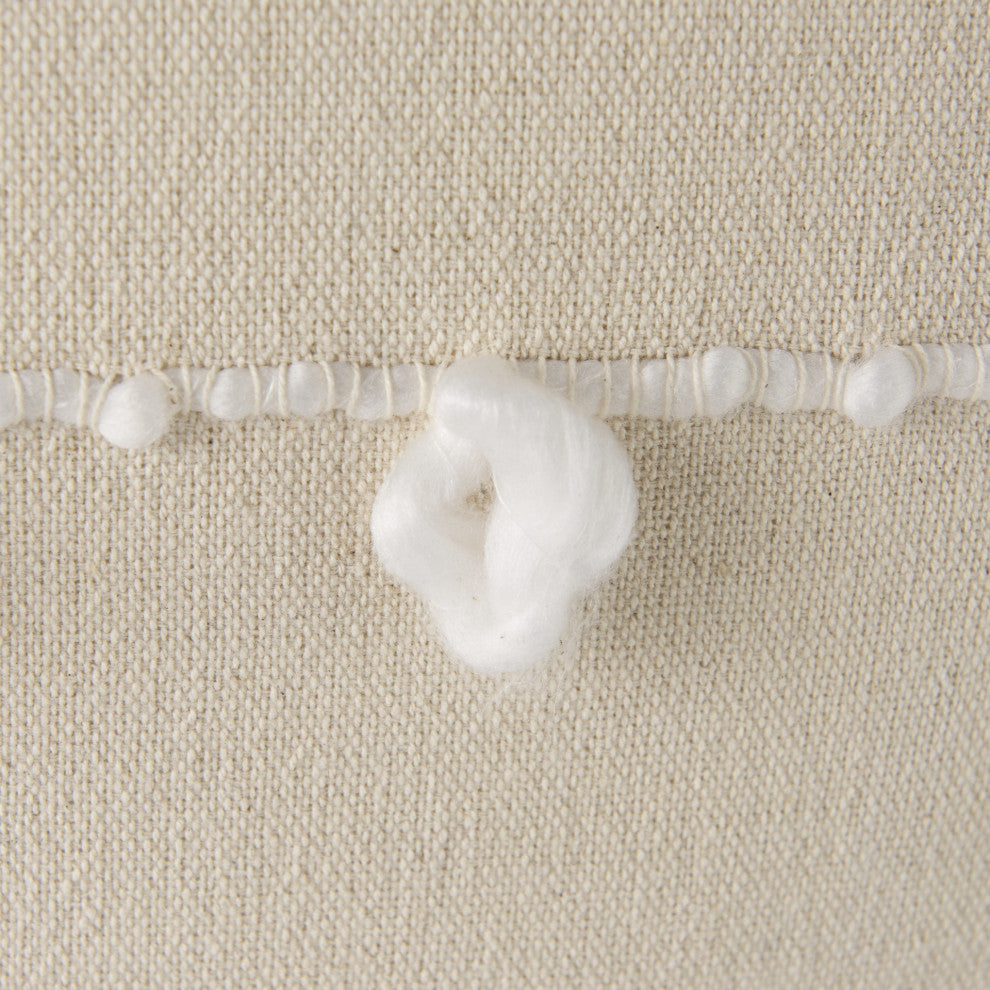 Clouds on Cream Canvas Square Pillow Cover