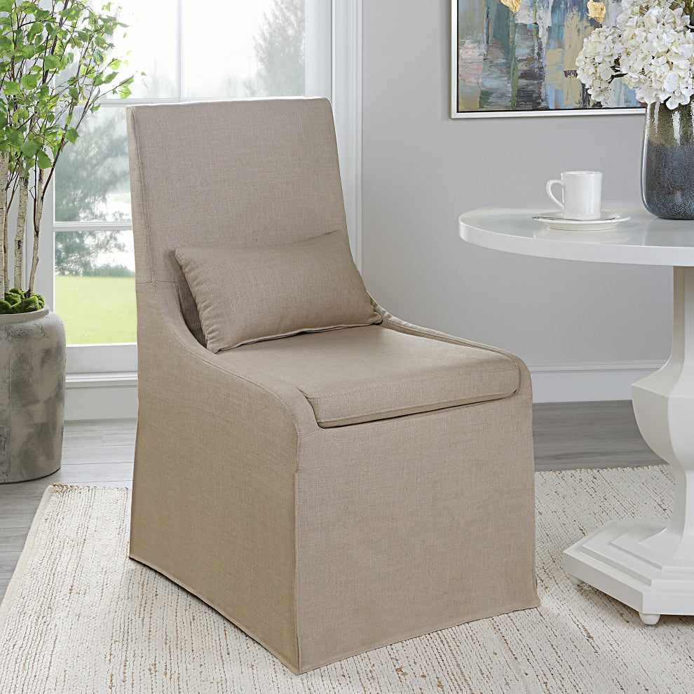 Uttermost - 23727 - Armless Chair - Coley - Tailored Tan Linen