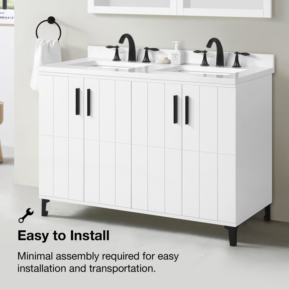 OVE Decors Zenia 36" Bathroom Vanity, Pure White, 48 in.