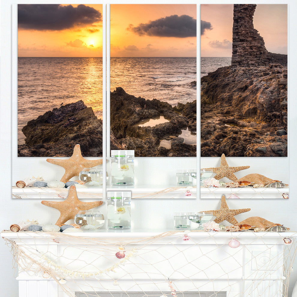 "Historic Ruins at Sunset Africa" Metal Wall Art, 3 Panels, 36"x28"