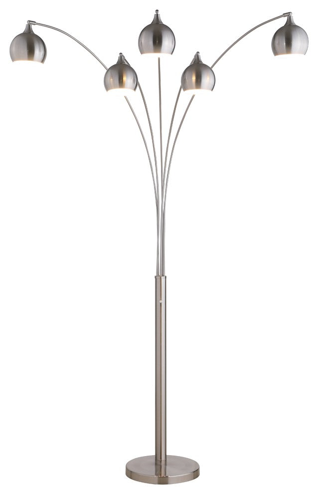 Artiva AMORE LED Arch Floor Lamp With Dimmer, Brushed Steel