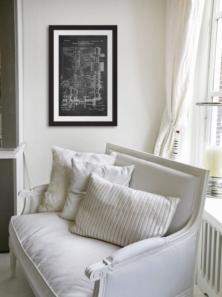 "Paper Clip 1899 Chalk" Framed Painting Print