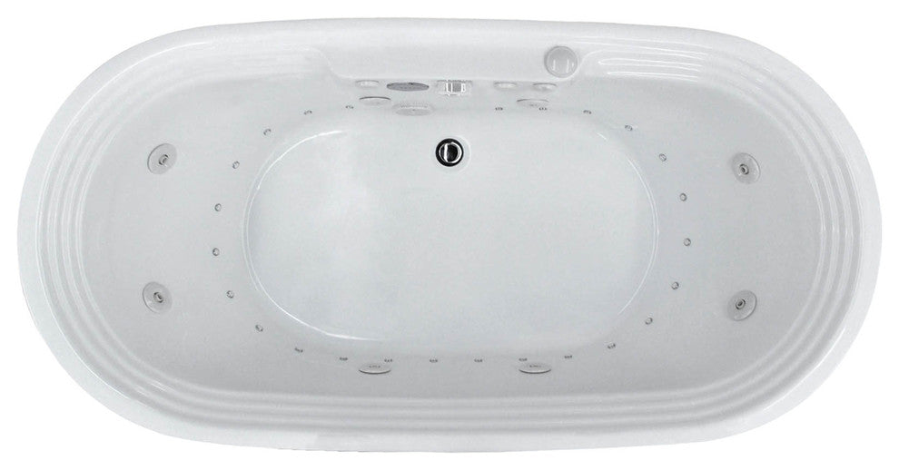 Lucien Oval Freestanding Bathtub, White, Deluxe