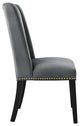 Baron Performance Velvet Dining Chairs, Set of 2, Gray