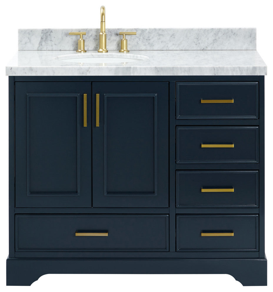 Ariel Stafford 43" Single Left Offset Oval Sink Bathroom Vanity