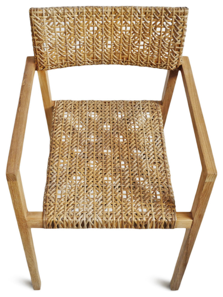 Outdoor Faux Rattan Teak Chair