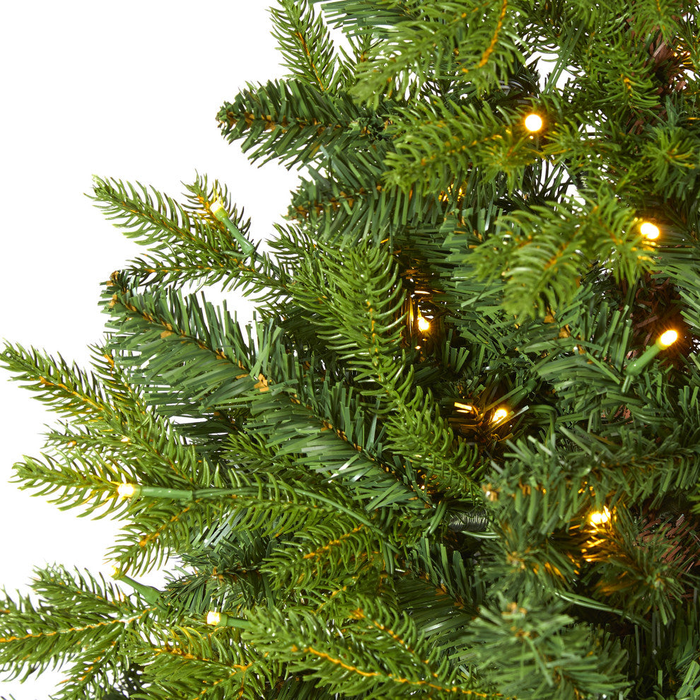 5' Fraser Fir Natural Look Faux Xmas Tree W/ Lights, Base & Bendable Branches