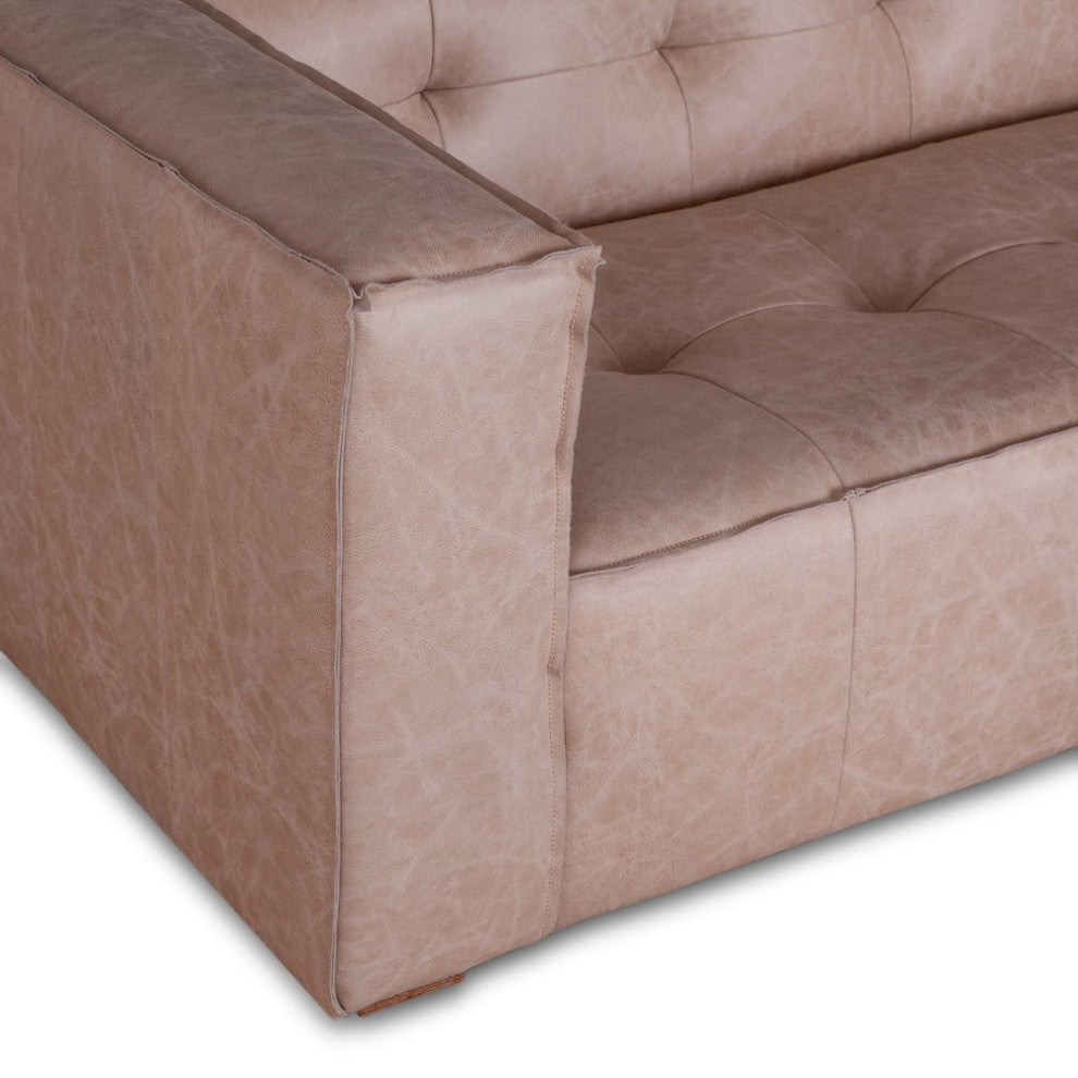 Portia Cream Leather Sofa