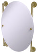 Prestige Regal Oval Frameless Rail Mounted Mirror, Unlacquered Brass