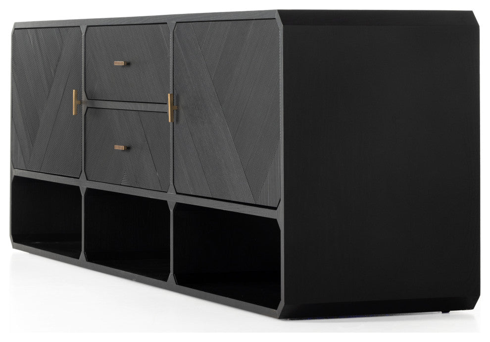 Caspian Media Console, Black Ash