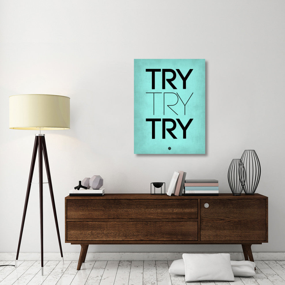 "Try Try Try Poster Blue" Fine Art Print