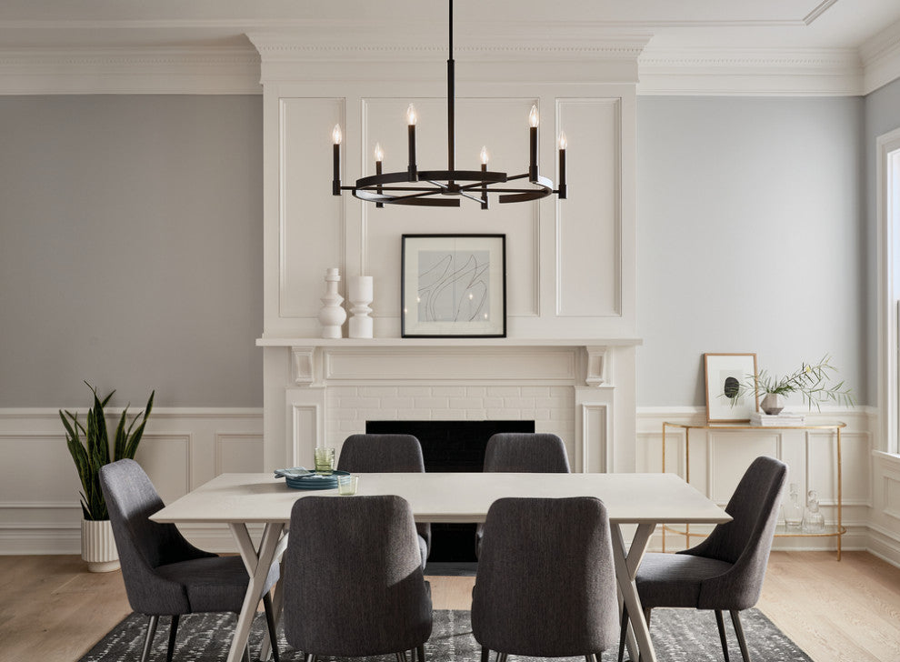 Kichler Tolani 6-LT 1-Tier Chandelier 52427BK - Black