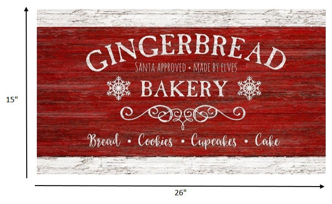 Rustic Vintage Gingerbread Red and White Wall Art