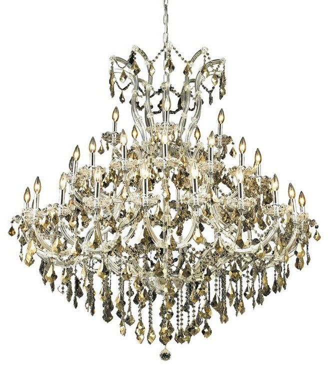 Elegant Maria Theresa Foyer Hall Light, Chrome Finish With Royal Cut Crystal