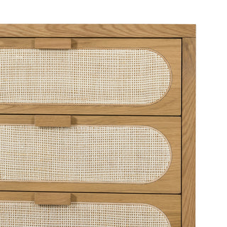 Allegra 5 Drawer Dresser-Natural Cane